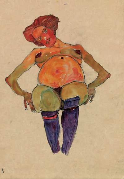 Sitzende schwangere Frau von Egon Schiele