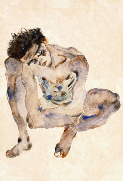 Hockend von Egon Schiele