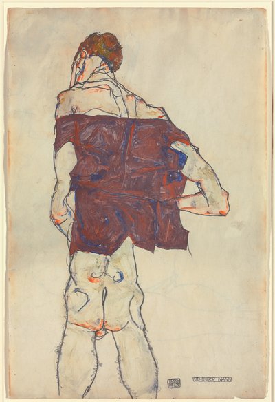 Stehender Mann; Stehender Mann, 1913 von Egon Schiele