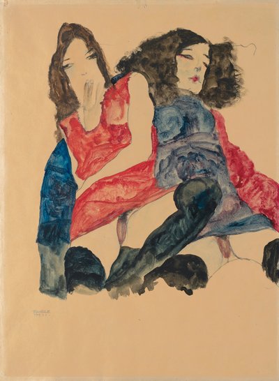 Zwei Mädchen von Egon Schiele