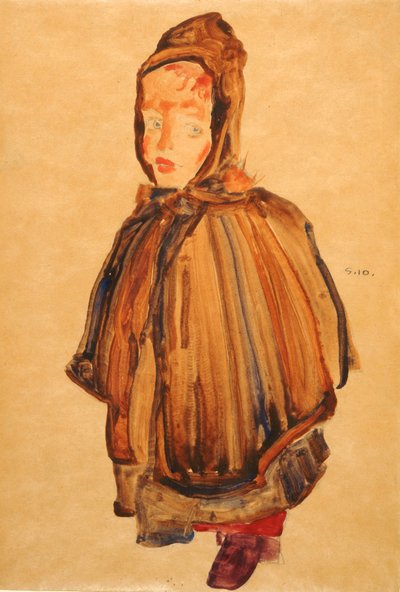 Frau mit Haube von Egon Schiele