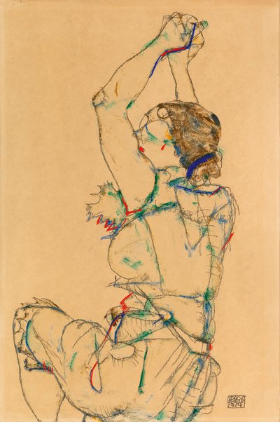 Frau mit erhobenen Armen, 1914 von Egon Schiele