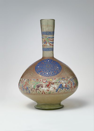 Emaillierte und vergoldete Flasche, ca. 1270-99 von Egyptian School