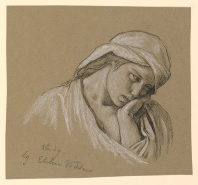 Porträt einer kostümierten Figur von Elihu Vedder
