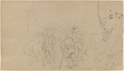 Dorfszene, ca. 1859 von Elihu Vedder