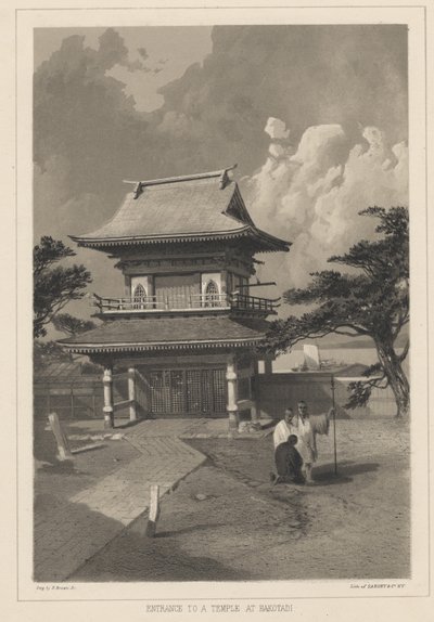 Eingang zu einem Tempel in Hakotadi, 1855 von Eliphalet Brown