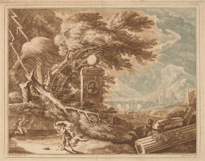 Heroische stürmische Landschaft, 1724 von Elisha Kirkall