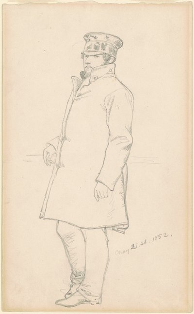 Mann mit Mütze und Mantel von Emanuel Gottlieb Leutze