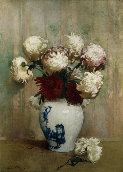 Chrysanthemen in einer orientalischen Vase von Emil Carlsen
