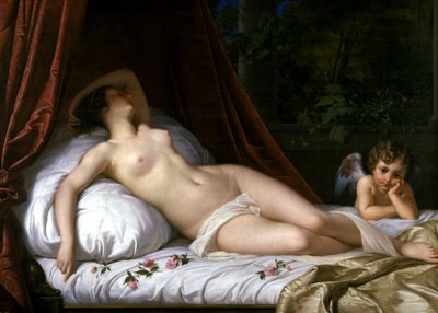 Liegende Venus mit Amor, 1839 von Emil Jacobs