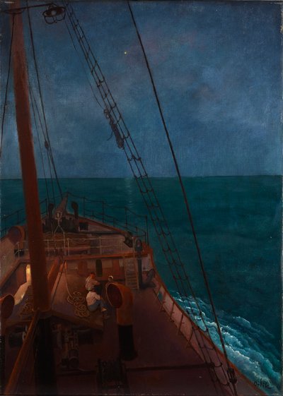 Nächtliche Fahrt im Mittelmeer von Emil Orlik