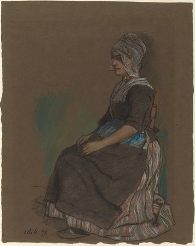 Volendamer Mädchen in Tracht von Emil Orlik