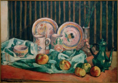 Stillleben mit Äpfeln und bretonischer Keramik von Emile Bernard