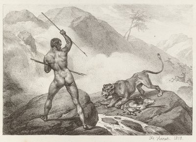 Afrikanischer Jäger von Emile Jean Horace Vernet