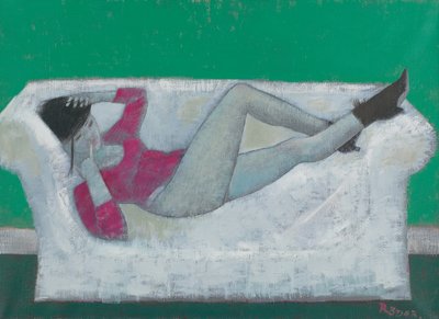 Karen auf dem Sofa von Endre Roder