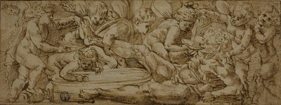 Bacchanal mit Putti von Enea Salmeggia