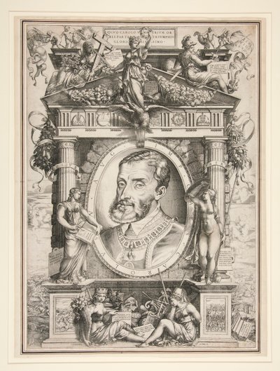 Porträt von Karl V. von Enea Vico