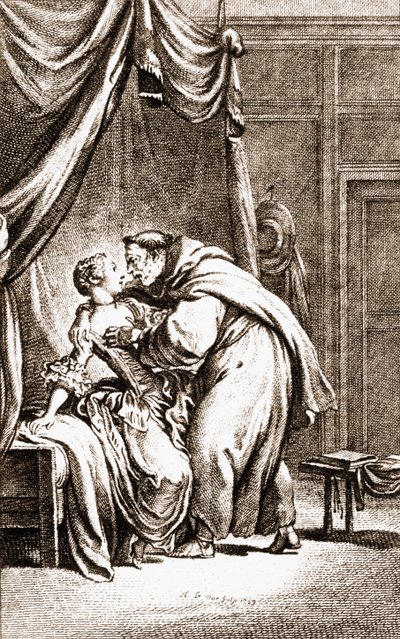 Ein Priester spricht eine Frau an von English School