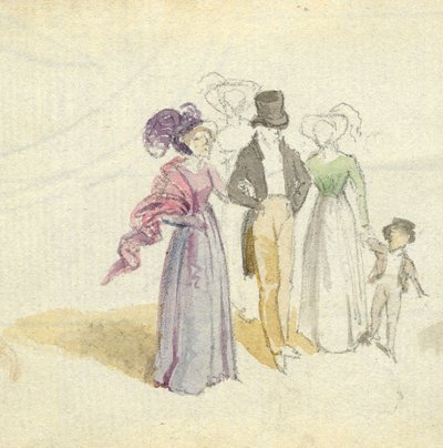 Eine Familie beim Spaziergang, ca. 1825 von English School
