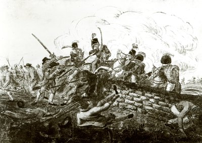 Schlacht von Bonnybridge, 1820 von English School