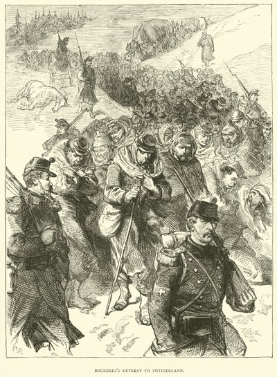 Bourbakis Rückzug in die Schweiz, Januar 1871 von English School