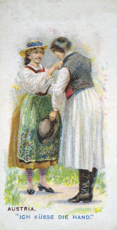 Übliche Begrüßung in Österreich, 1907 von English School