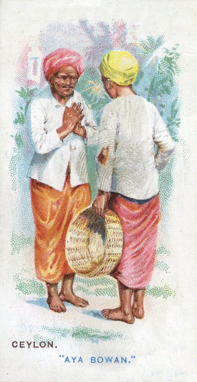 Übliche Begrüßung in Ceylon, 1907 von English School