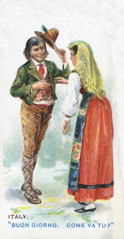 Übliche Begrüßung in Italien, 1907 von English School