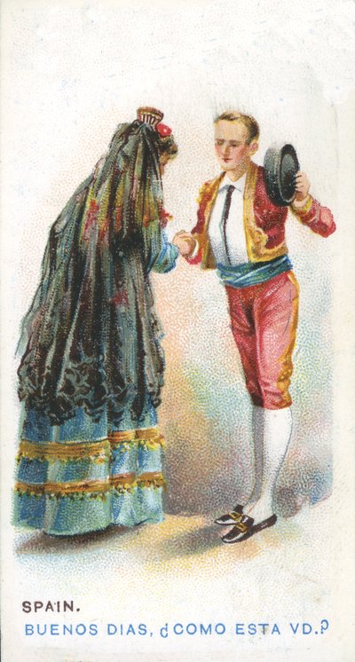 Übliche Begrüßung in Spanien, 1907 von English School