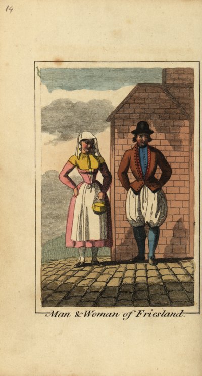 Mann und Frau aus Friesland, Holland von English School