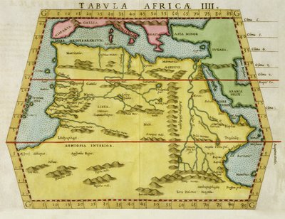 Karte von Nordafrika, ca. 1580er Jahre von English School