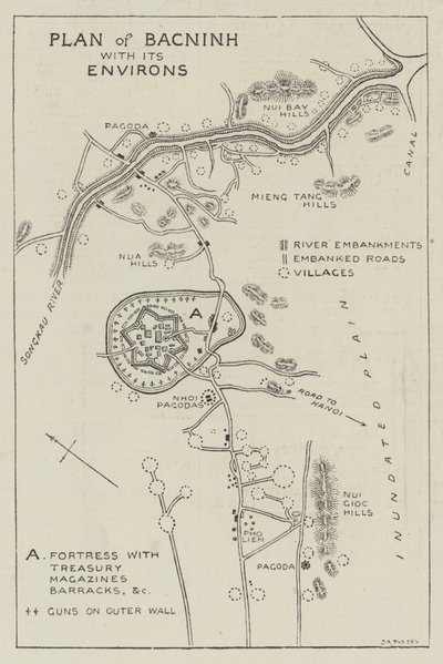 Plan von Bacninh mit seiner Umgebung (Stich) von English School