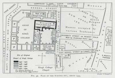 Plan der Schulen usw., um 1575 von English School