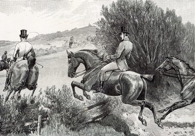 Prinz Albert jagt in der Nähe von Belvoir Castle von English School