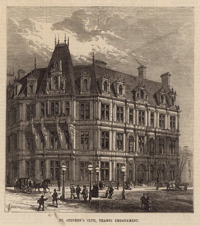 St Stephens Club, Thames Embankment von English School