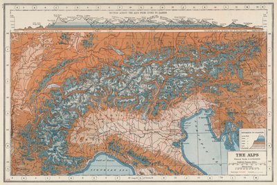 Die Alpen (Farblithografie) von English School