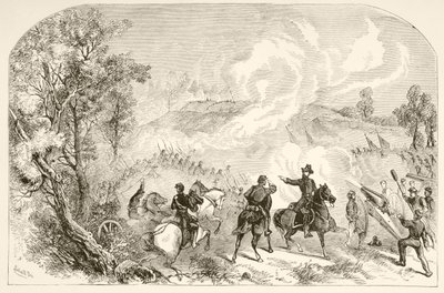 Die Schlacht von Gettysburg (Lithographie) von English School