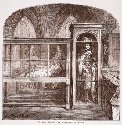 Die Wachsfiguren in der Westminster Abbey, ca. 1880 von English School
