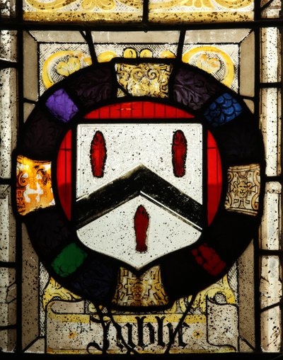 Fenster s7, Wappen von Tubbe darstellend von English School