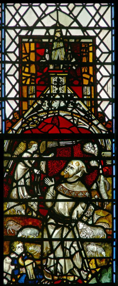 Fenster w32, Darstellung der Verkündigung an Joachim von English School