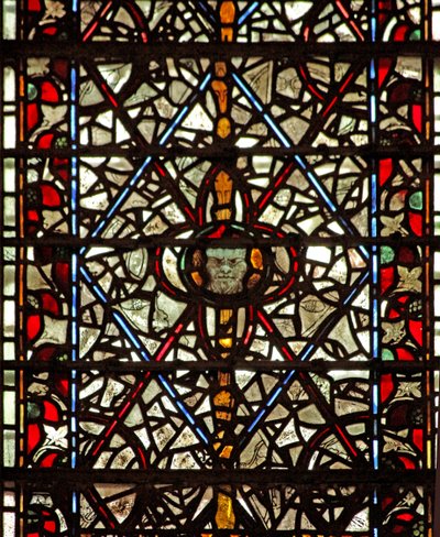 Fenster w59 mit Grisaille und einem Kopf von English School