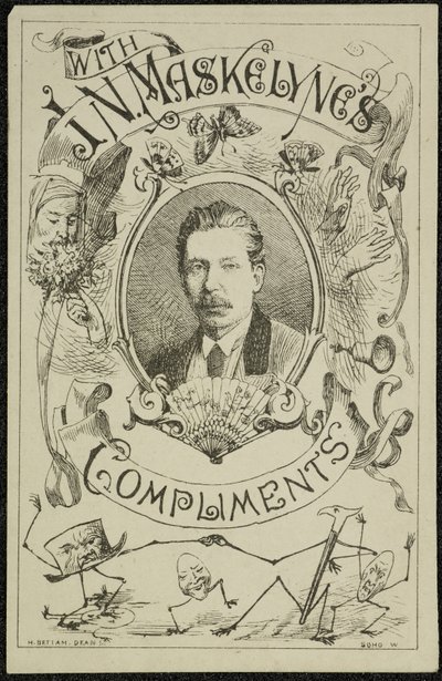 Mit den Komplimenten von J. N. Maskelyne, ca. 1875 (Gravur) von English School