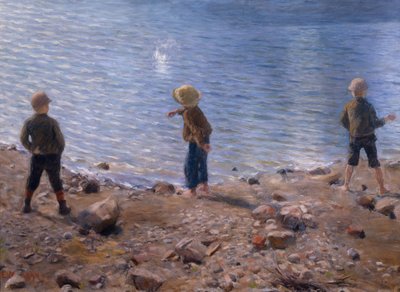 Drei Jungen am Strand von Erik Theodor Werenskiold