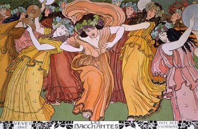 Winzerfest in Vevey, Frankreich: die Bacchantinnen von Ernest Bieler