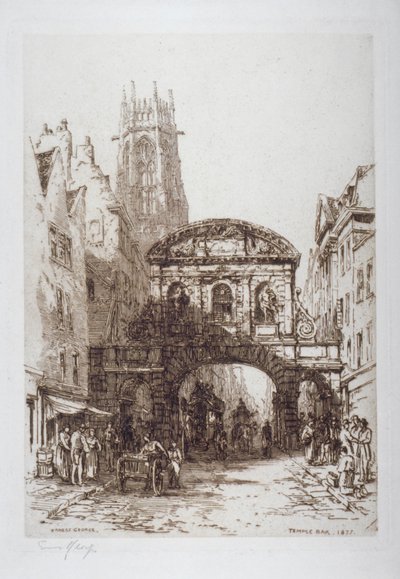 Temple Bar, London, 1877 von Ernest George