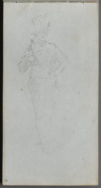 Skizzenbuch, Seite 15: Studie eines Soldaten von Jean Louis Ernest Meissonier