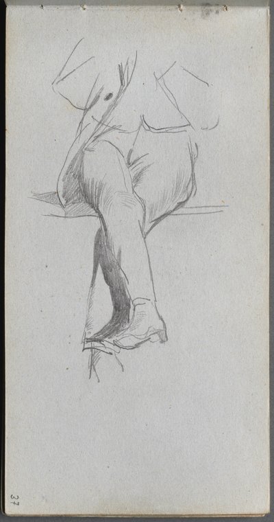 Skizzenbuch, Seite 37: Figurenstudie, gekreuzte Beine von Jean Louis Ernest Meissonier