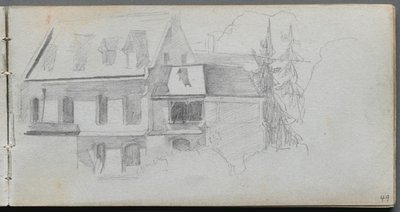 Skizzenbuch, Seite 49: Architektonische Studie von Jean Louis Ernest Meissonier