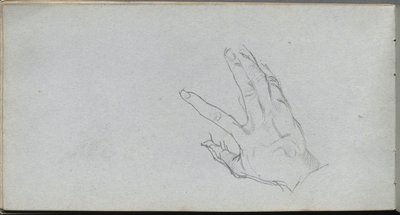 Skizzenbuch, Seite 68: Studie einer Hand von Ernest Meissonier