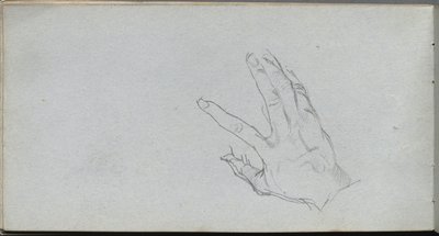 Skizzenbuch, Seite 68: Studie einer Hand von Jean Louis Ernest Meissonier